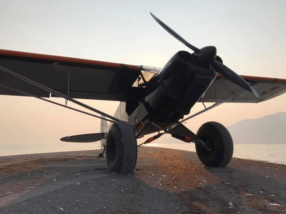 A Carbon Cub aircraft parked on the ground